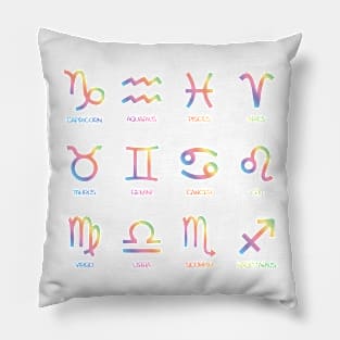 Rainbow Astrology Set Pillow