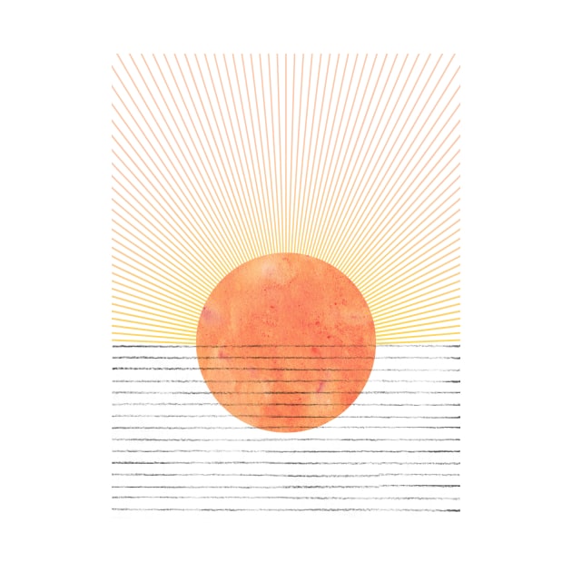 Abstract orange sun by WhalesWay