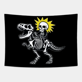 Skeleton Riding Dinosaur Skeleton Tapestry