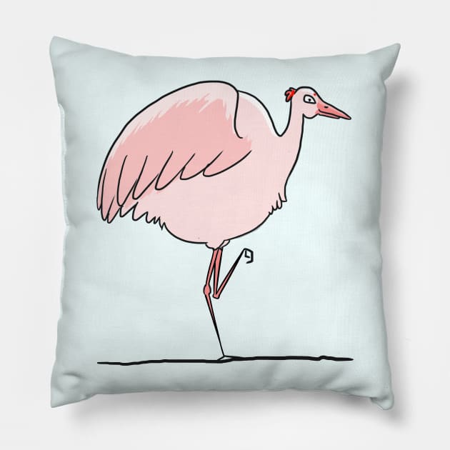 A flamingo - or is it a pink balloon? Pillow by quenguyen