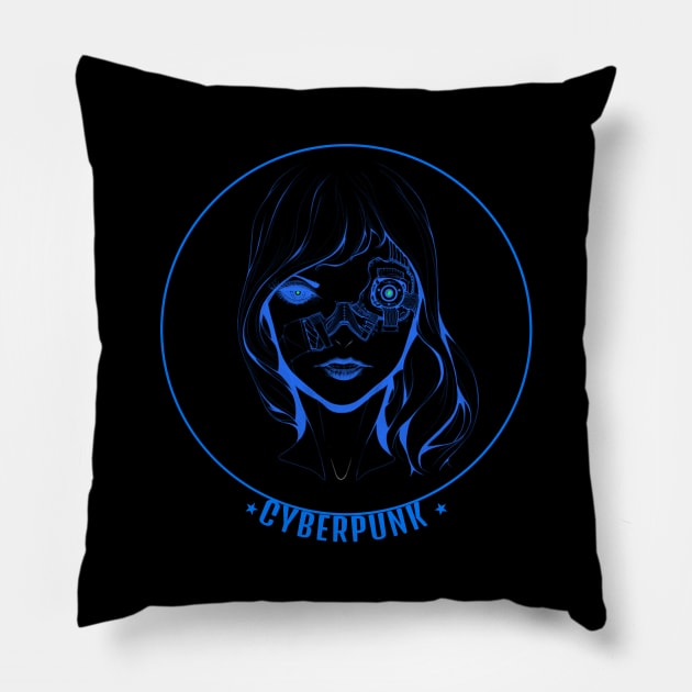 Cyber Punk Pillow by Cyber Club Tees