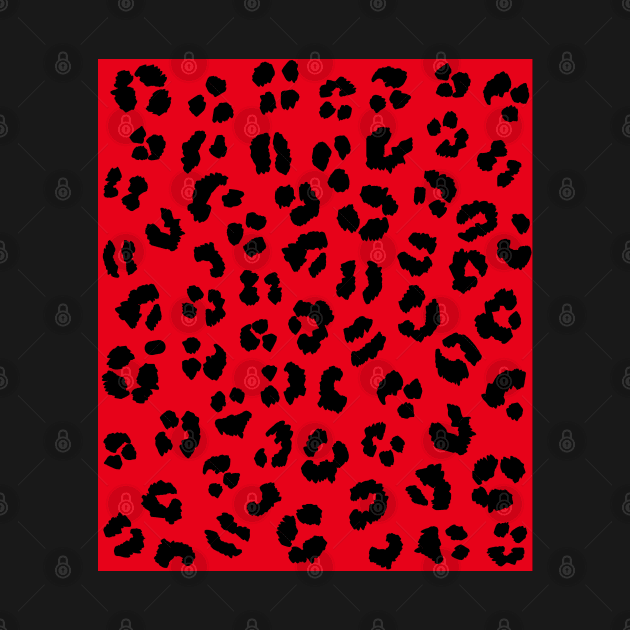 Red and Black Leopard Spots Print by OneThreeSix