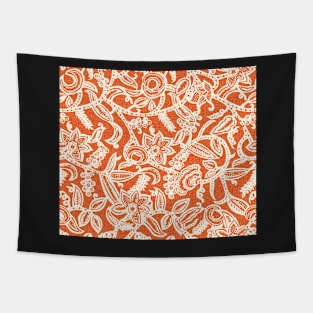 Vintage floral lace (orange) Tapestry