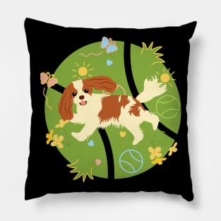 Playing Cavalier King Charles Spaniel Pillow