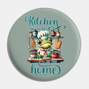 kitchen funny merch - frog chef Pin