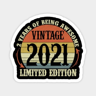 Vintage 2021 Limited Edition 3 Year Old Gifts 3rd Birthday Magnet