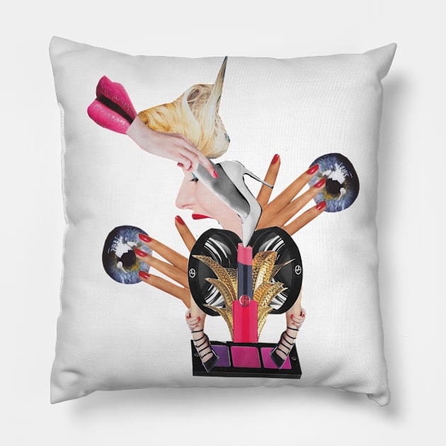 Make Up Parade Pillow by Luca Mainini