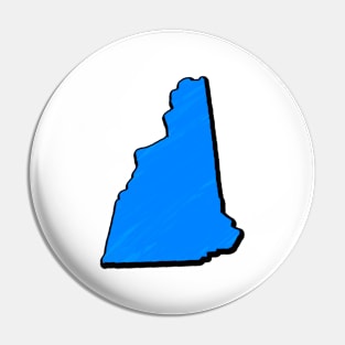 Bright Blue New Hampshire Outline Pin