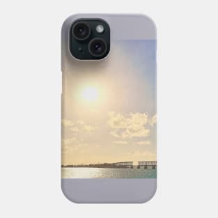 Sun Shining On Bridge And Ocean In The Florida Keys Phone Case