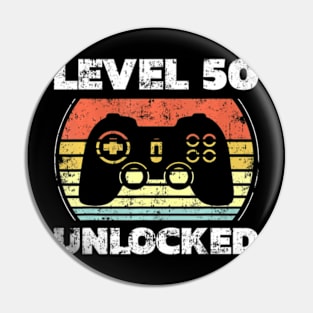 Level 50 Video 50th Birthday Pin