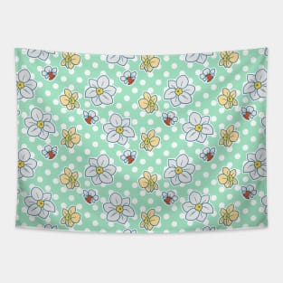 Polk-a-dot Daffodil Pattern Tapestry