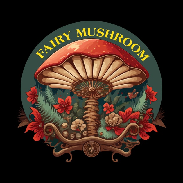 Vintage Fairy Mushroom Christmas by vectrus