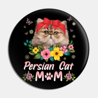 Flowers And Persian Cat Happy Mother Day Mommy Mama Pin