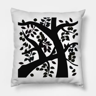 Dark Branches And Colored Leaves Pillow