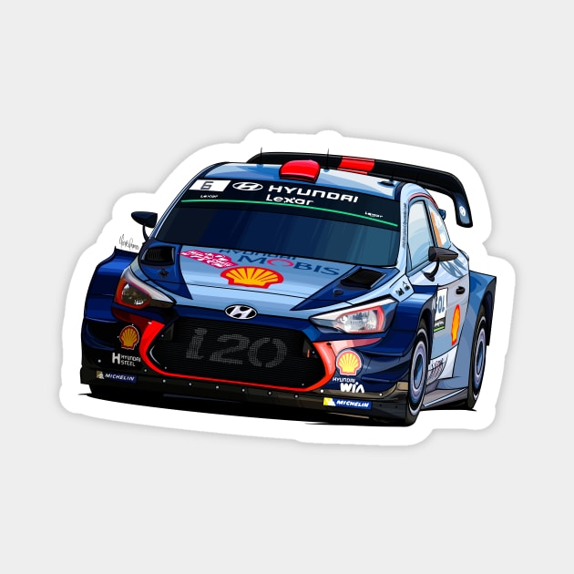 Hyundai i20 WRC - Illustration Magnet by Mario Ramos Rally Art