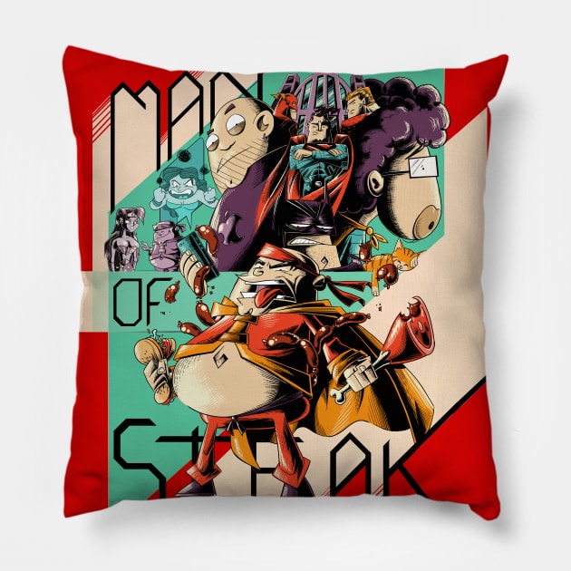 Captain Baldman: Man of Steak Pillow by Juandamurai