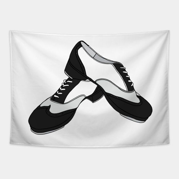 Tap Shoe Pair Illustration Tapestry by murialbezanson