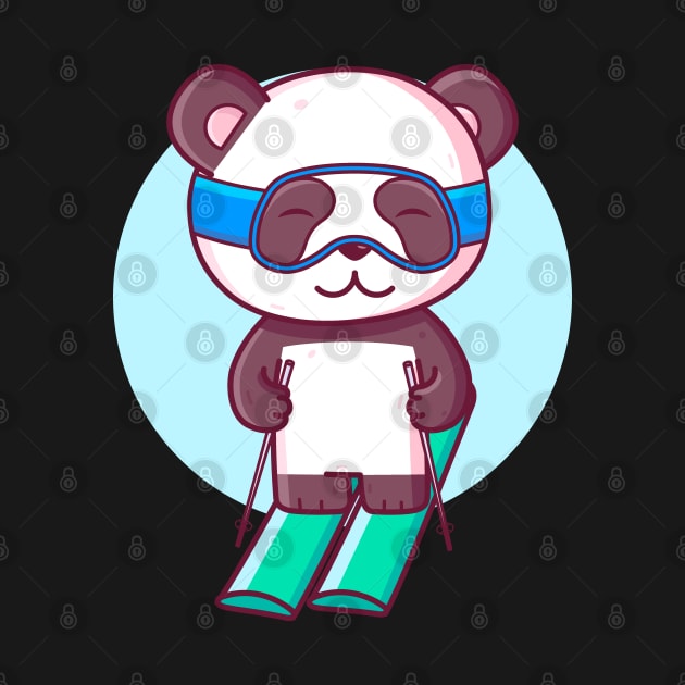 Cute Kawaii Panda Ski by Ardhsells