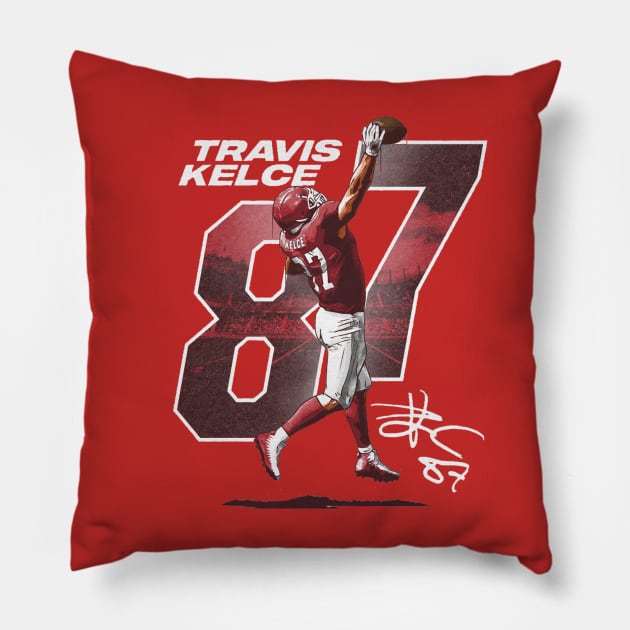 Travis Kelce Kansas City One-Handed Catch Pillow by Buya_Hamkac