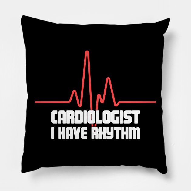 Funny Heart Doctor Cardiologist Pillow by MeatMan