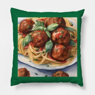 National Spaghetti Day - January 4 - Watercolor Pillow