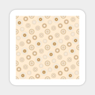 repeating abstract pattern of dotted circles delicate brown Magnet