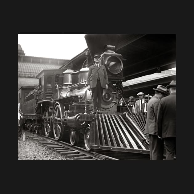 Steam Train at Station, 1923. Vintage Photo by historyphoto