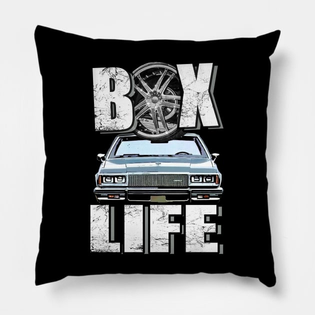 Box Life Lite Blue Car Pillow by Black Ice Design