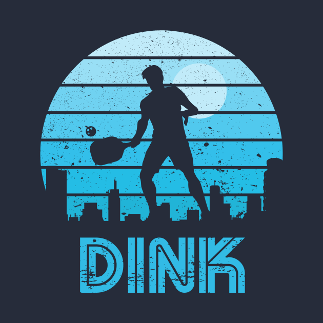 Retro Sunset Pickleball Dink by rojakdesigns