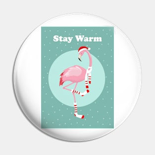 Christmas Cute Pink Flamingo Pin