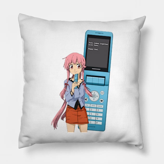 Yuno and the Future Diary Pillow by katelin1