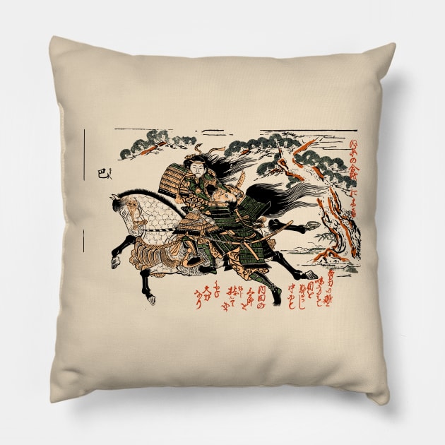 Tomoe Gozen killing Uchida Saburo Ieyoshi Pillow by Mosaicblues