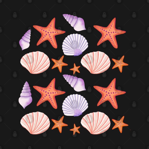 Seashells and sea fishes by CalliLetters