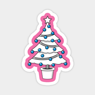 White Christmas Tree Magnet