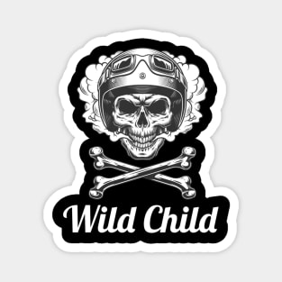 Wild Child / Vintage Skull Style Magnet