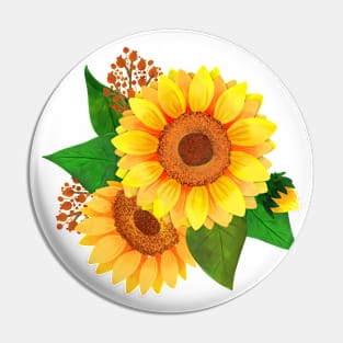 Sunflowers illustration Pin