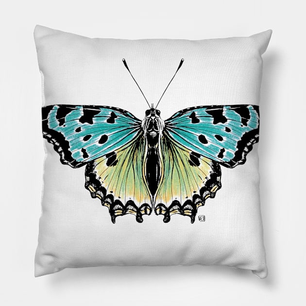 Not so real Butterfly blue Pillow by VeraAlmeida