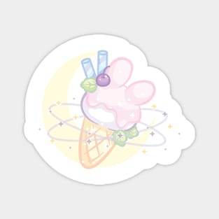 Galactic Pastel Bunny Ice Cream Cone Magnet