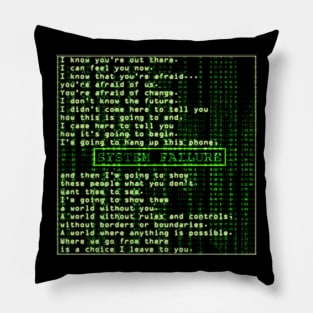 Matrix Neo Red Pill System Failure Pillow