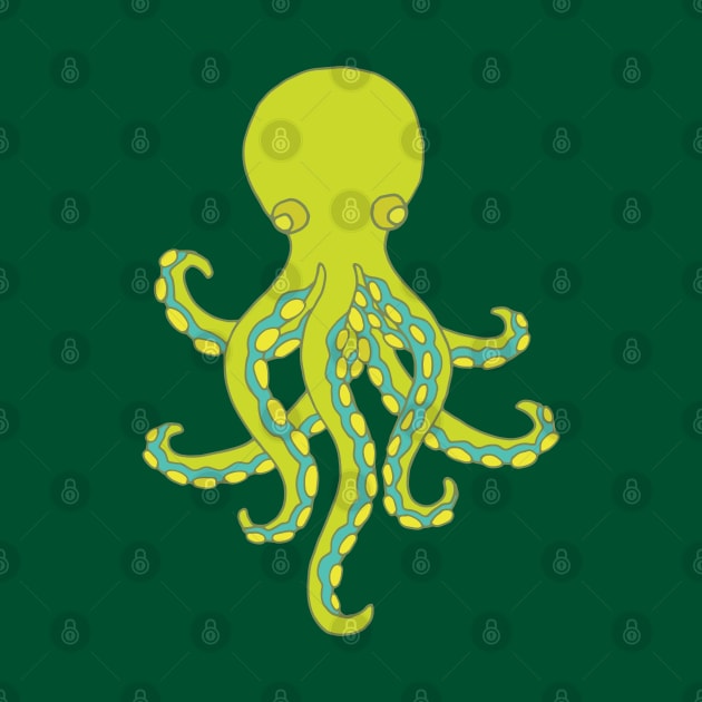 OCTOPUS GARDEN Green Undersea Ocean Creature Tentacles - UnBlink Studio by Jackie Tahara by UnBlink Studio by Jackie Tahara