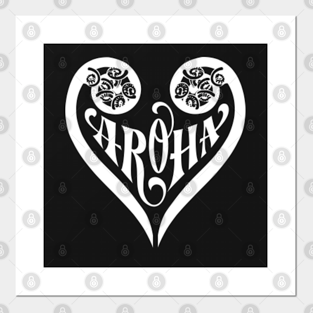 Aroha Koru Love Heart - New Zealand - Posters and Art Prints | TeePublic