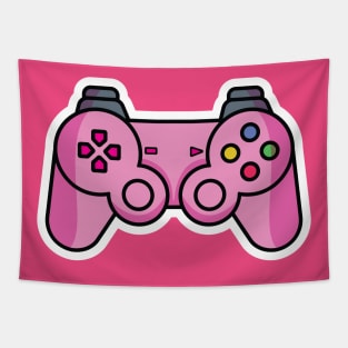 Joystick Controller and Game Pad Stick Sticker vector illustration. Sports and technology gaming objects icon concept. Video game controller or game console sticker logo design with shadow. Tapestry