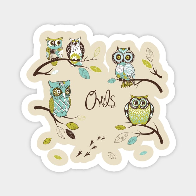 Owl Branches #3 Magnet by marcusmattingly