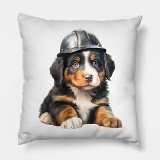 Bernese Mountain Dog in Helmet Pillow