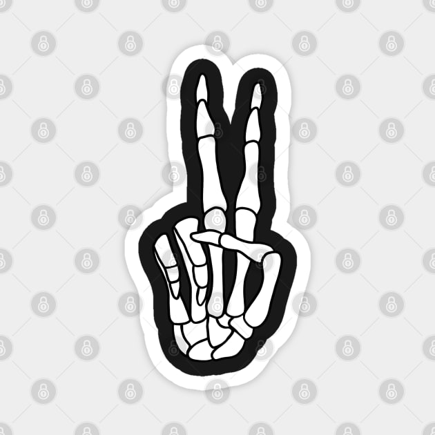 Peace Sign Skeleton Hand Magnet by bloomingviolets