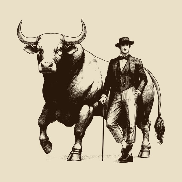 man and bull by sisidsi