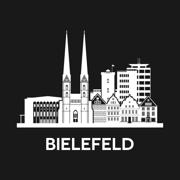 Bielefeld Skyline, white by yulia-rb