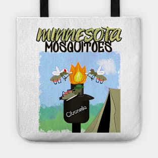 Minnesota Mosquitoes Cartoon - Camping by Tiki Torch Tote