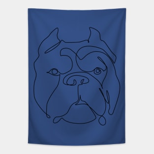 One Line Pitbull Tapestry