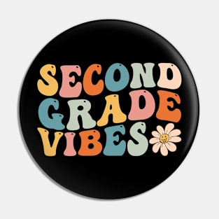 Second grade Vibes - 2nd Grade Team Retro 1st Day of School Pin